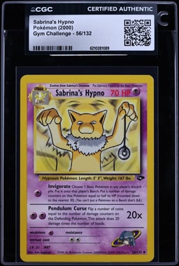 2000 Pokemon Gym Challenge Sabrina's Hypno #56 CGC AUTH