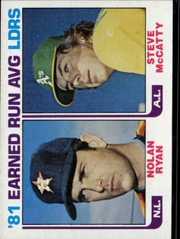 1982 81 Earned Run Average Leaders: Nolan Ryan / Steve McCatty #167 Topps