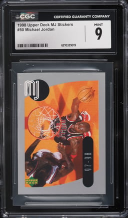 1998 Upper Deck MJ Stickers Michael Jordan #50 CGC 9 MINT