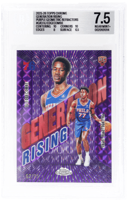 2025 Topps Chrome Generation Rising Purple Geometric Refractor Vj Edgecombe #GR3 62/75 BGS 7.5