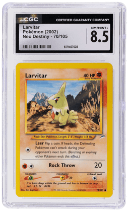2002 Pokemon Neo Destiny Larvitar #70 CGC 8.5
