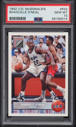 1992 Upper Deck McDonald's Shaquille O'Neal ROOKIE #P43 PSA 10 GEM MINT