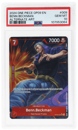 2024 One Piece Emperors In the New World Alternate Art Benn Beckman #OP09-009 PSA 10