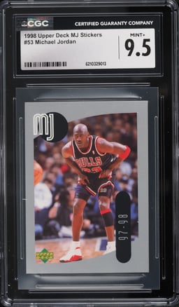 1998 Upper Deck MJ Stickers Michael Jordan #53 CGC 9.5 MINT+