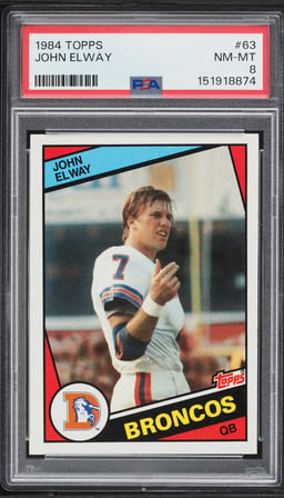 1984 Topps Football John Elway ROOKIE #63 PSA 8 NM-MT