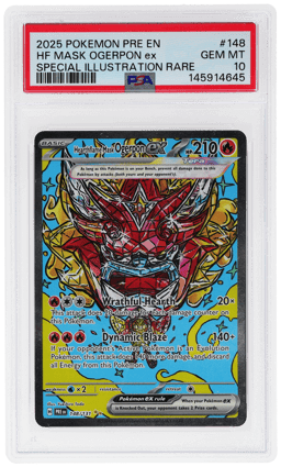2025 Pokemon Scarlet and Violet Prismatic Evolutions Special Illustration Rare Hearthflame Mask Ogerpon Ex #148 PSA 10