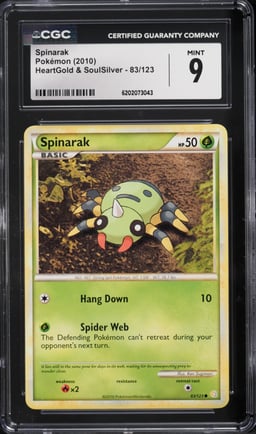 2010 Pokemon Heartgold & Soulsilver Spinarak #83 CGC 9 MINT