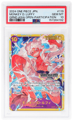 2024 One Piece Promo Japanese Grand Asia Open Participation Monkey D. Luffy #OP05-119 PSA 10