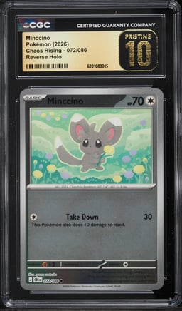 2026 Pokemon Mega Evolution Chaos Rising Reverse Holo Minccino #72 CGC 10 PRISTINE