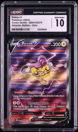 2023 Pokemon Sword & Shield Crown Zenith Full Art Raikou V #GG41 CGC 10 GEM MINT