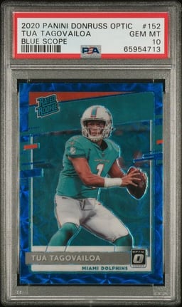 2020 Tua Tagovailoa #152 Donruss Optic Blue Scope PSA 10.0