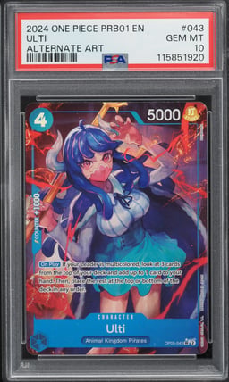 2024 One Piece Premium Booster SR Alt Art Ulti #043 PSA 10 GEM MINT