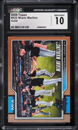 2026 Topps Gold Miami Marlins /2026 #522 CGC 10 GEM MINT