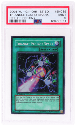 2004 Yu-Gi-Oh! Rise of Destiny 1st Edition Triangle Ecstasy Spark #EN039 PSA 9