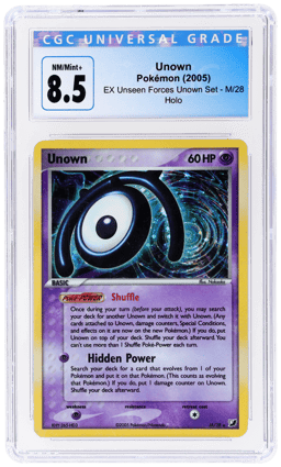 2005 Pokemon Ex Unseen Forces Holo Unown #M28 CGC 8.5