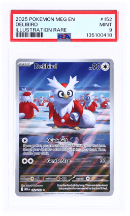 2025 Pokemon Mega Evolution Illustration Rare Delibird #152 PSA 9