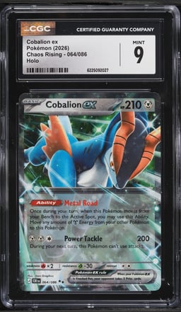 2026 Pokemon Mega Evolution Chaos Rising Holo Cobalion Ex #64 CGC 9 MINT