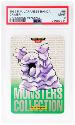 1996 Pokemon Bandai Carddass Part 1 Green Grimer #088 PSA 9