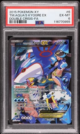 2015 Pokemon XY Double Crisis Full Art Team Aqua's Kyogre EX #6 PSA 6 EXMT
