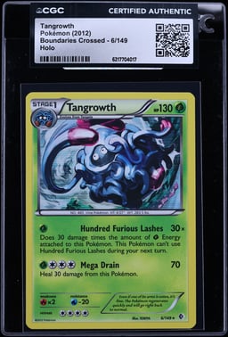 2012 Pokemon Black & White Boundaries Crossed Holo Tangrowth #6 CGC AUTH