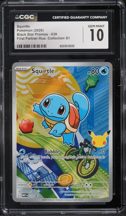 2026 Pokemon Mega Promo First Partner Illustration S1 Full Art Squirtle #39 CGC 10 GEM MINT