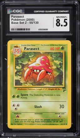 2000 Pokemon Base Set 2 Parasect #55 CGC 8.5 NM-MT+