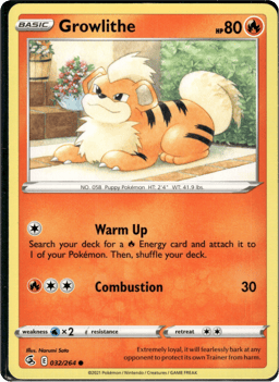 2021 Growlithe #32 Fusion Strike