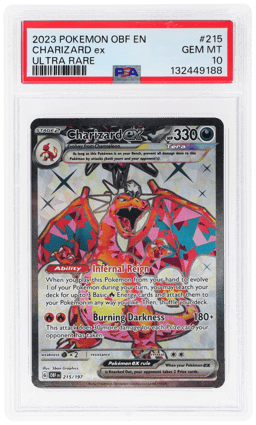 2023 Pokemon Scarlet and Violet Obsidian Flames Ultra Rare Charizard Ex #215 PSA 10