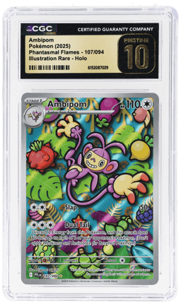2025 Pokemon Mega Evolution Phantasmal Flames Illustration Rare Ambipom #107 CGC PRI