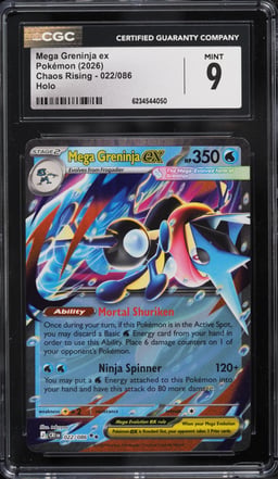 2026 Pokemon Mega Evolution Chaos Rising Holo Mega Greninja Ex #022 CGC 9 MINT