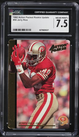 1992 Action Packed Rookie Update Jerry Rice #59 CGC 7.5 NRMT+