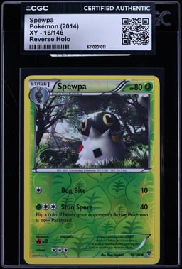 2014 Pokemon XY Reverse Holo Spewpa #16 CGC AUTH