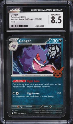 2024 Pokemon Scarlet & Violet Paldean Fates Trick Or Trade Holo Gengar #57 CGC 8.5 NM-MT+