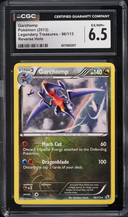 2013 Pokemon Black & White Legendary Treasures Reverse Holo Garchomp #96 CGC 6.5 EXMT+