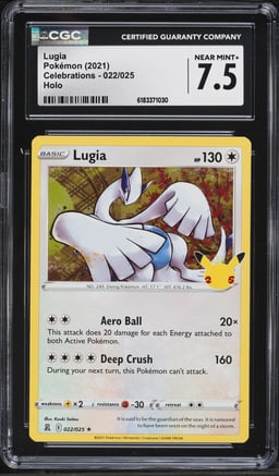 2021 Pokemon Sword & Shield Celebrations Holo Lugia #22 CGC 7.5 NRMT+