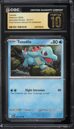 2026 Pokemon Mega Ascended Heroes First Partners Deluxe Pin Coll. Totodile #41 CGC 10 PRISTINE