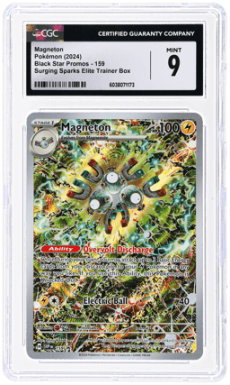 2024 Pokemon Scarlet and Violet Black Star Promo Surging Sparks Elite Trainer Box Magneton #159 CGC 9