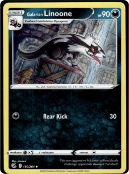 2021 Galarian Linoone #160 Fusion Strike