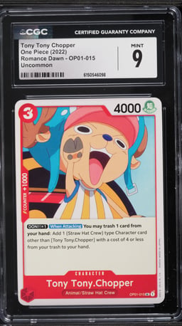 2022 One Piece Romance Dawn Tony Tony Chopper #OP01-015 CGC 9 MINT