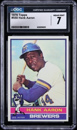 1976 Topps Hank Aaron #550 CGC 7 NRMT