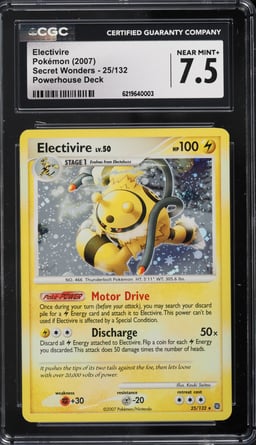 2007 Pokemon Diamond & Pearl Secret Wonders Powerhouse Deck Electivire #25 CGC 7.5 NRMT+