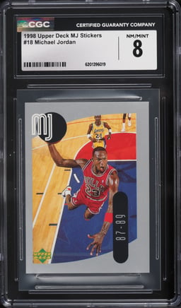 1998 Upper Deck MJ Stickers Michael Jordan #18 CGC 8 NM-MT