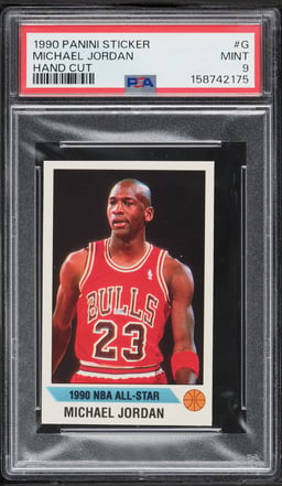 1990 Panini Sticker Michael Jordan #G PSA 9 MINT