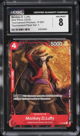 2022 One Piece Tournament Promo Pack Volume 1 Monkey D. Luffy #P-007 CGC 8 NM-MT