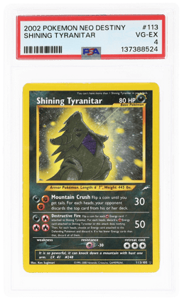 2002 Pokemon Neo Destiny Shining Tyranitar #113 PSA 4