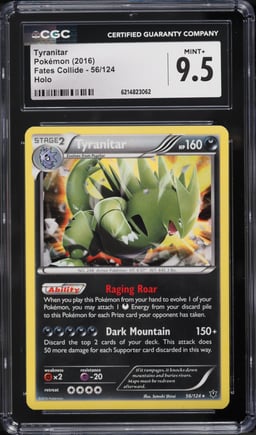 2016 Pokemon XY Fates Collide Holo Tyranitar #56 CGC 9.5 MINT+