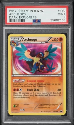 2012 Pokemon Black & White Dark Explorers Archeops #110 PSA 9 MINT