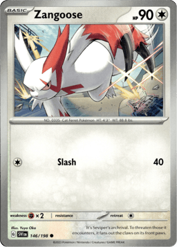 2023 Zangoose #146 Scarlet & Violet