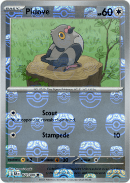 2025 Pidove  (Master Ball) #071 Black Bolt
