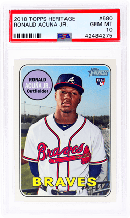 2018 Topps Heritage Ronald Acuna Jr. #580 PSA 10
